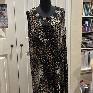 Liz Claiborne sz 1xl midi sleeveless dress